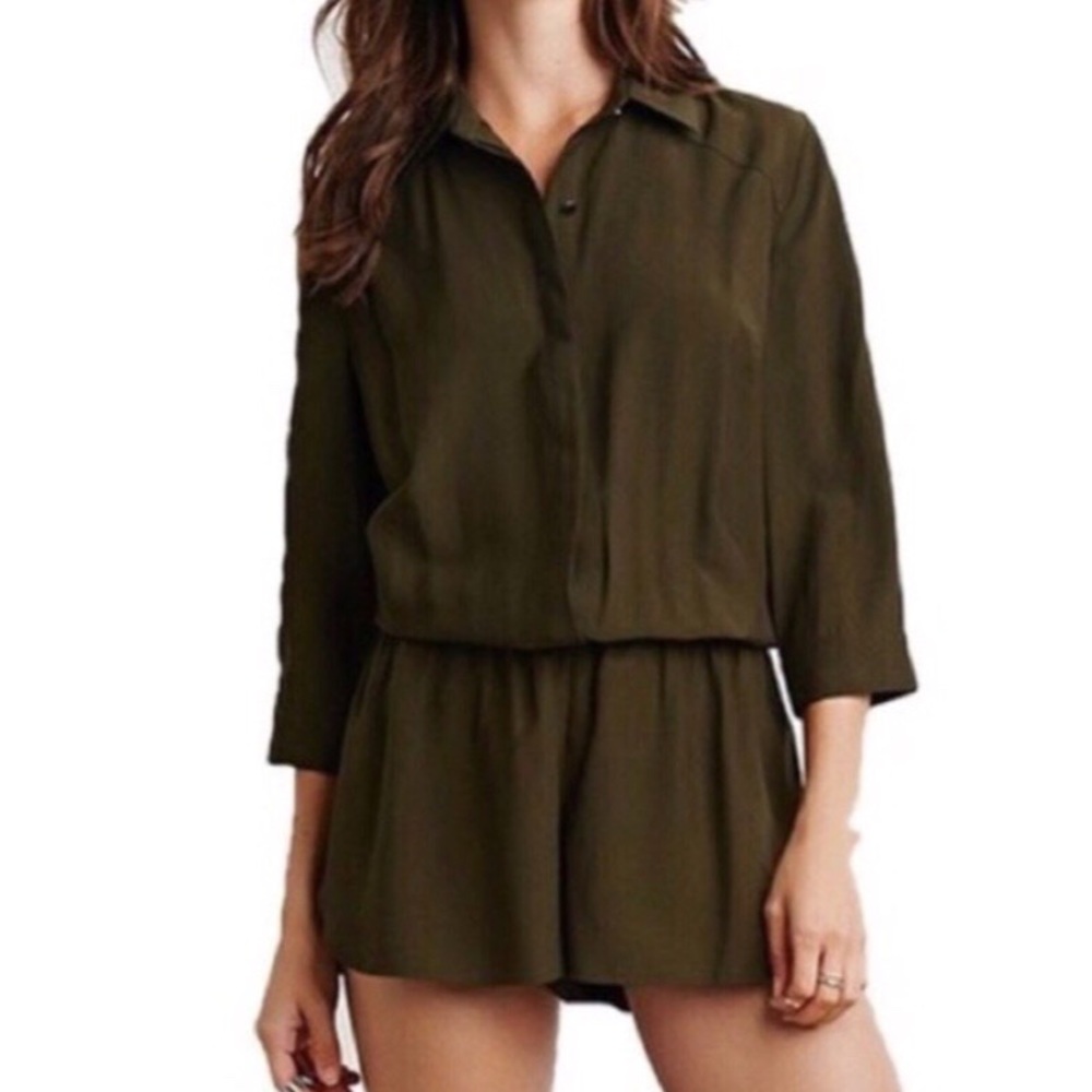 [Forever 21] Army Green Jumpsuit Short Romper